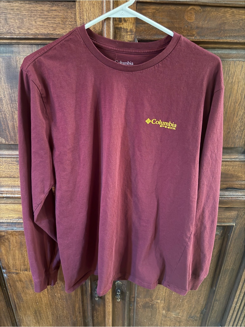 Columbia PHG Men's Burgundy/Maroon Long Sleeve Graphic Print T-Shirt L Large